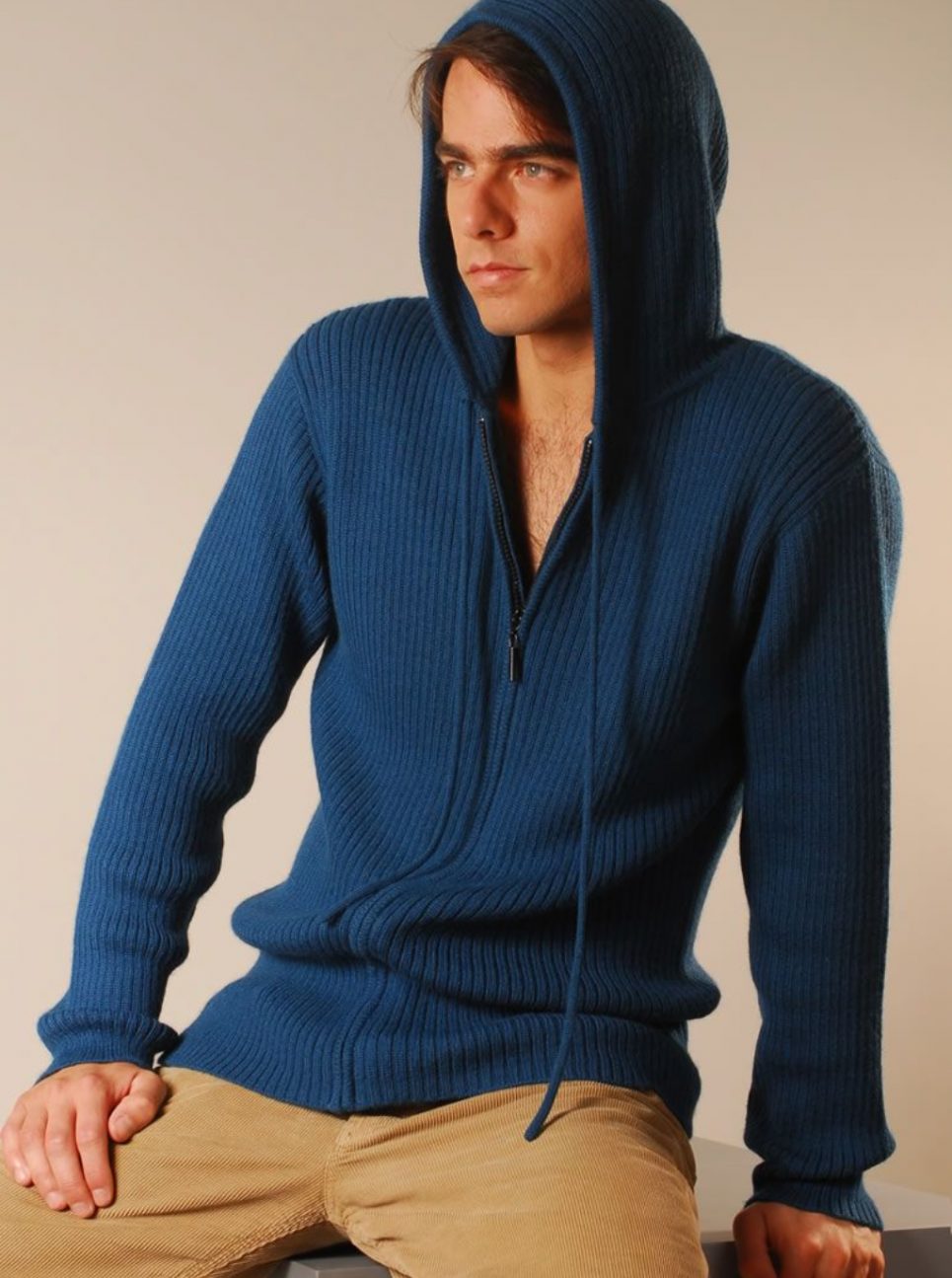 Cardigan Sweater for Men with Hood