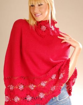 Lady’s poncho with mock neck