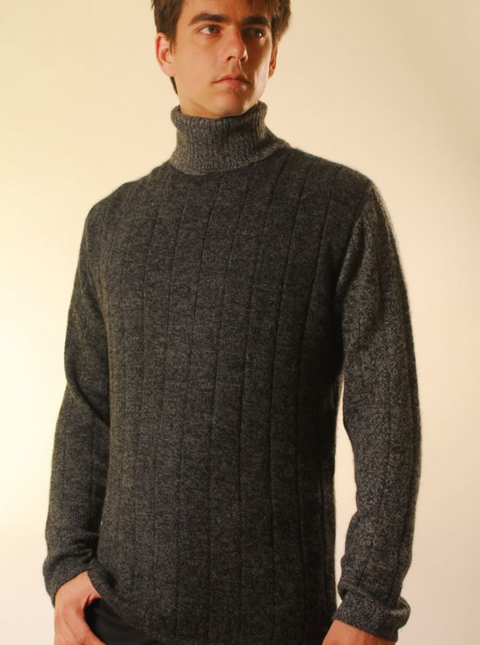 Alpaca Sweater for Men with a Turtle Neck