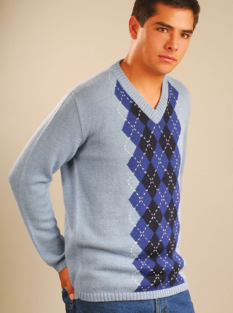 Scottish Sweater for Men with a V Neck