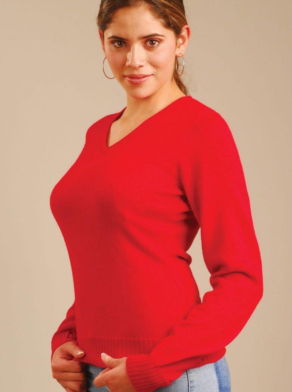 Woman’s Alpaca sweater with V Neck